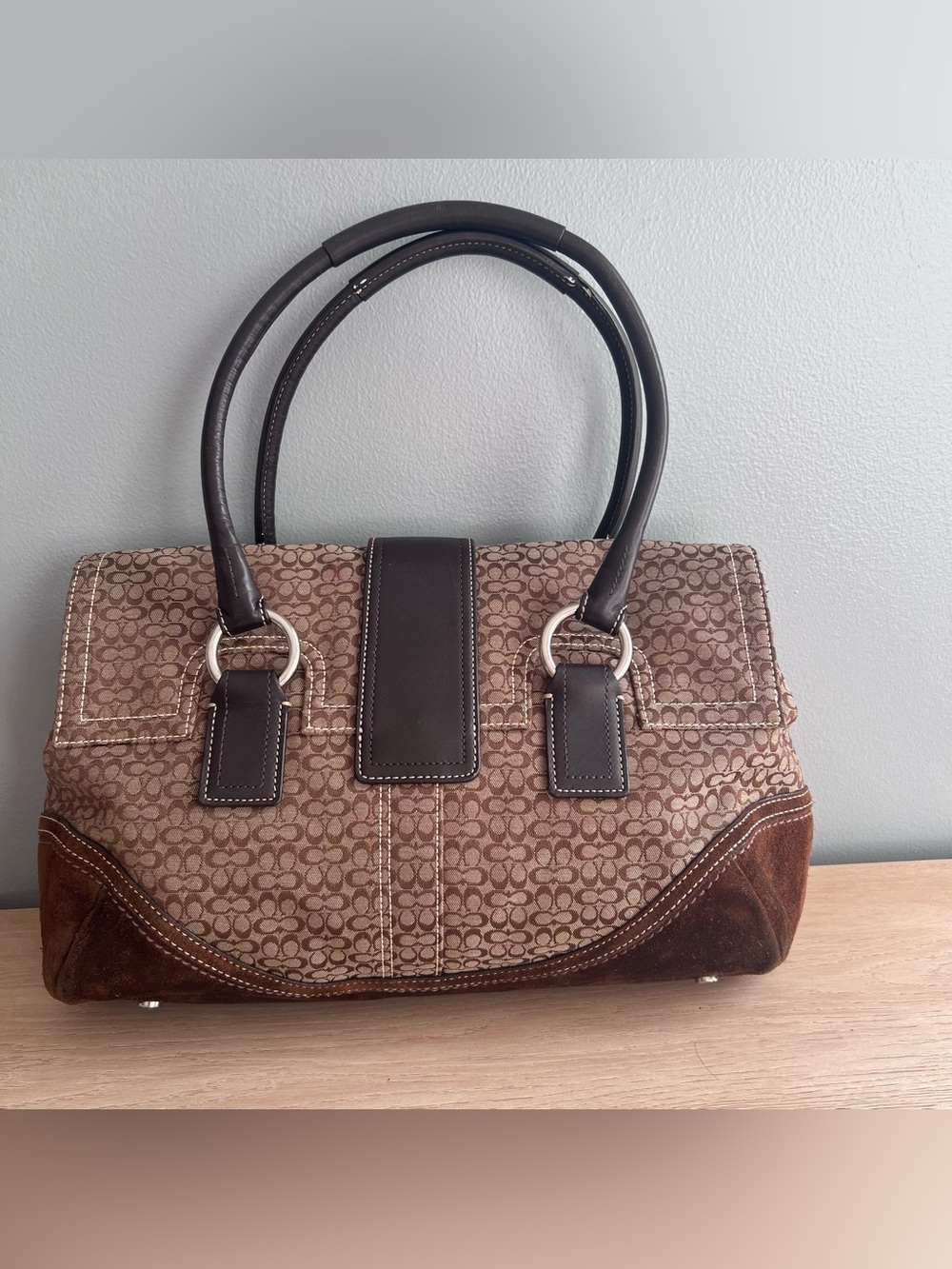 Vintage y2k Coach Soho Signature C Flap Satchel - Picture 4 of 9